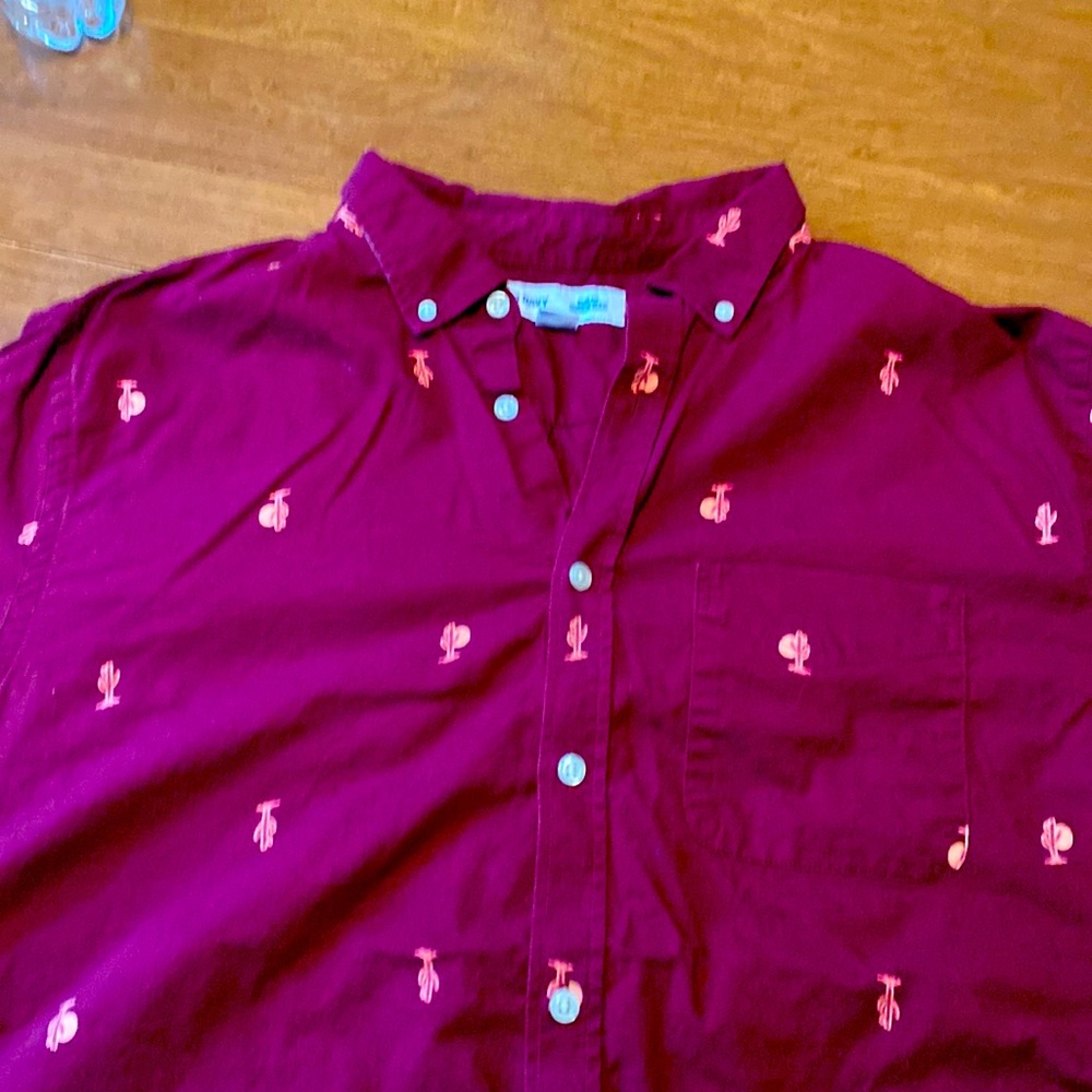 Red Old Navy Button Up
